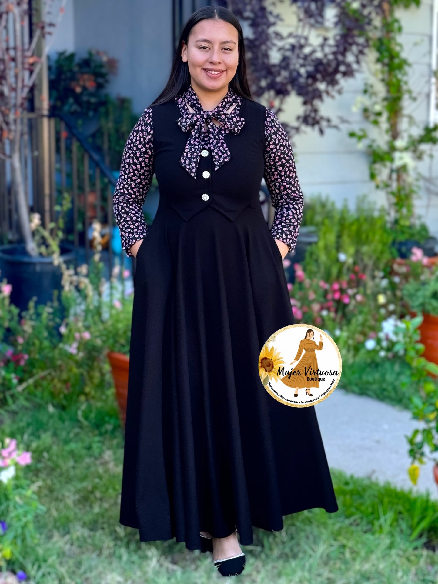 Sara Black Vest Overall