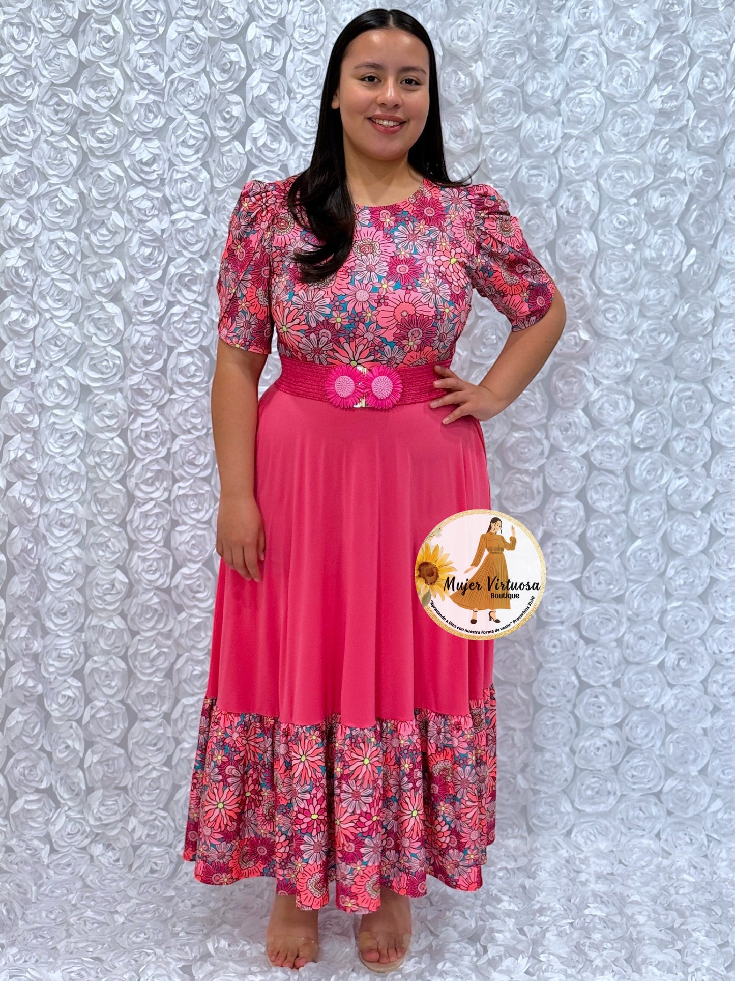 Ruth Floral Top & Pink Maxi Dress
