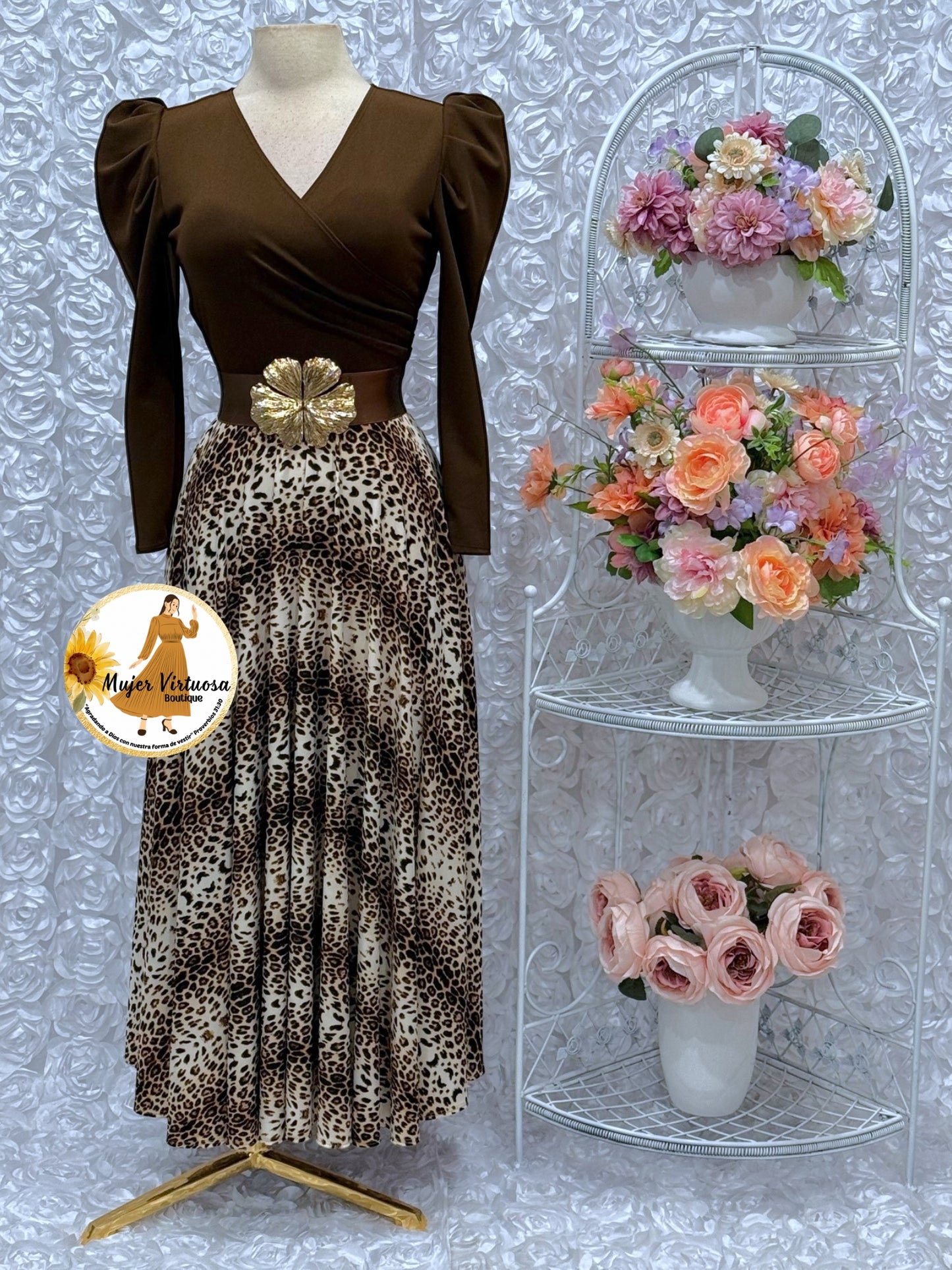 Larissa Brown Animal Print Dress