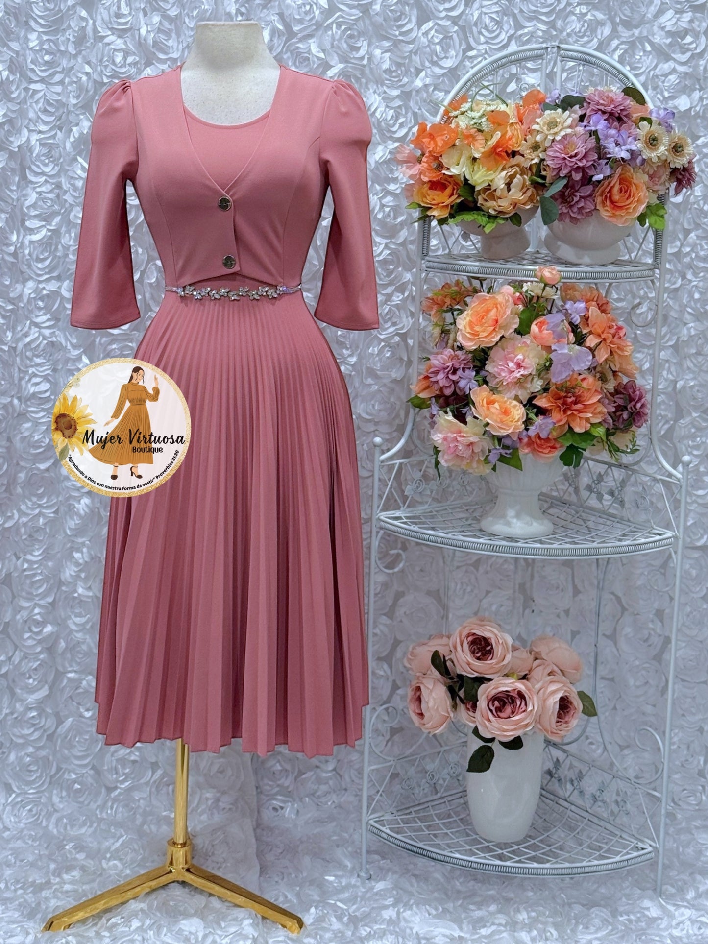 Milena Pink Blazer Midi Dress