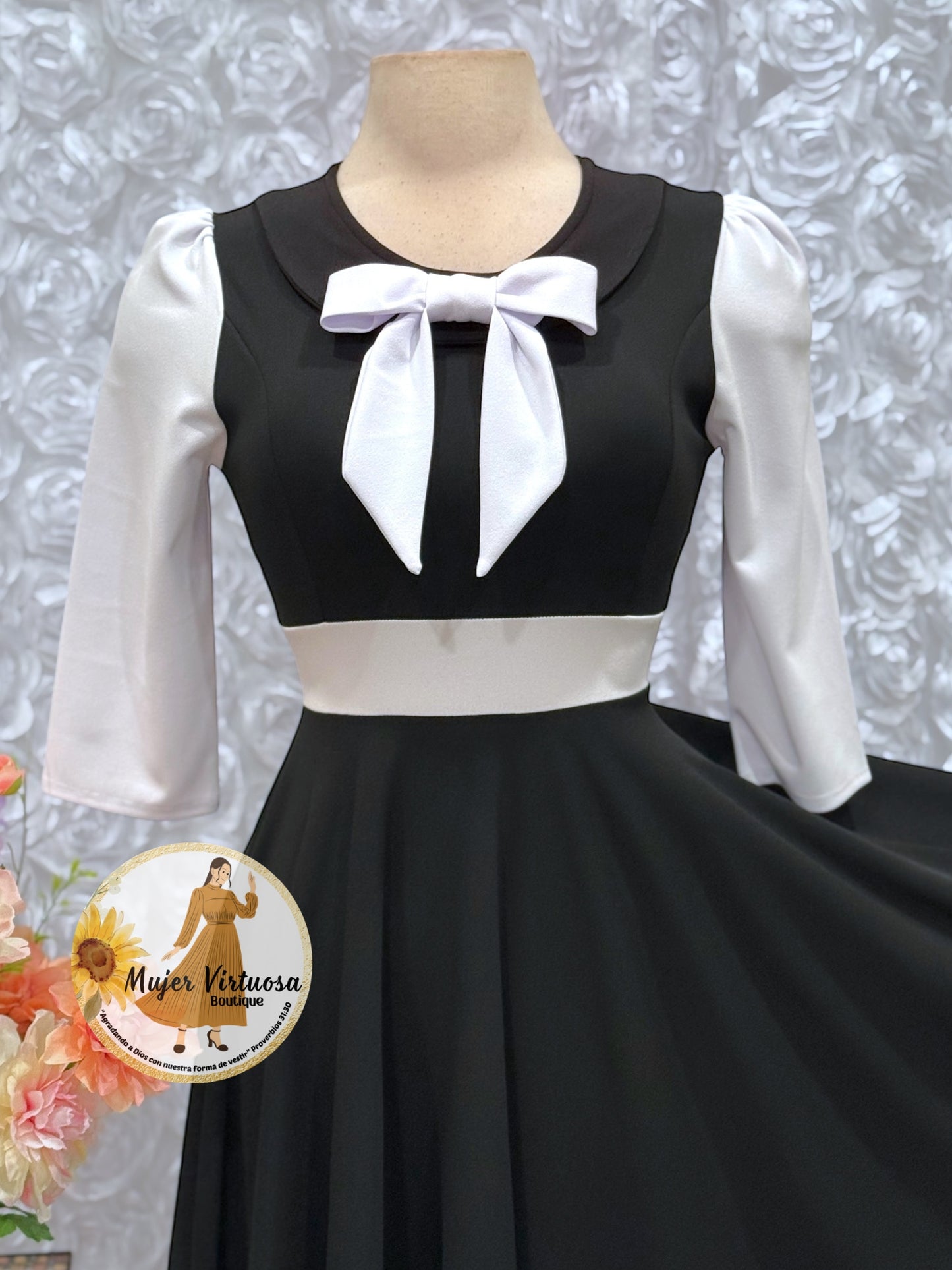 Agatha Black/White Sailor Dress