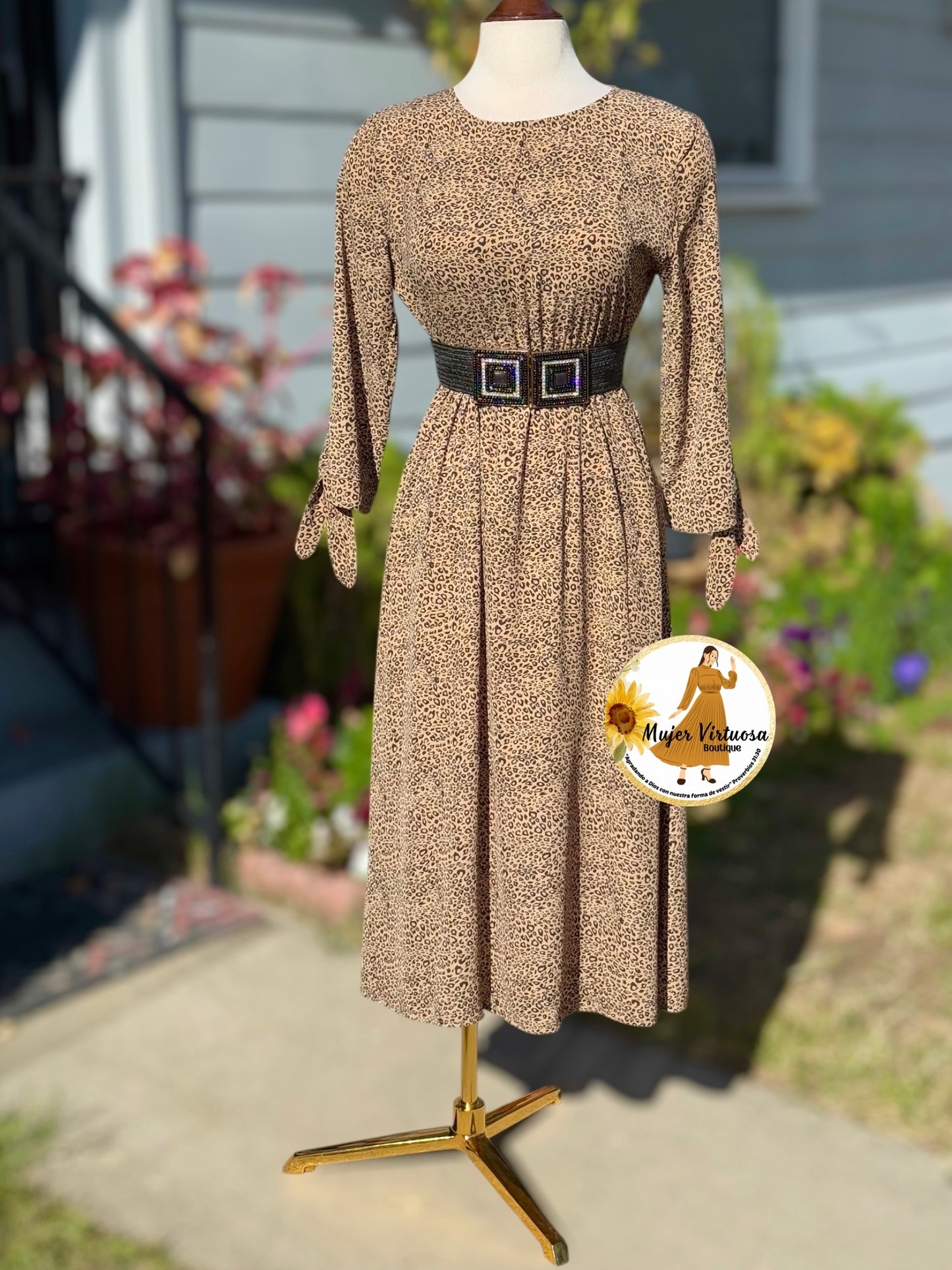 Mocha Animal Print Dress