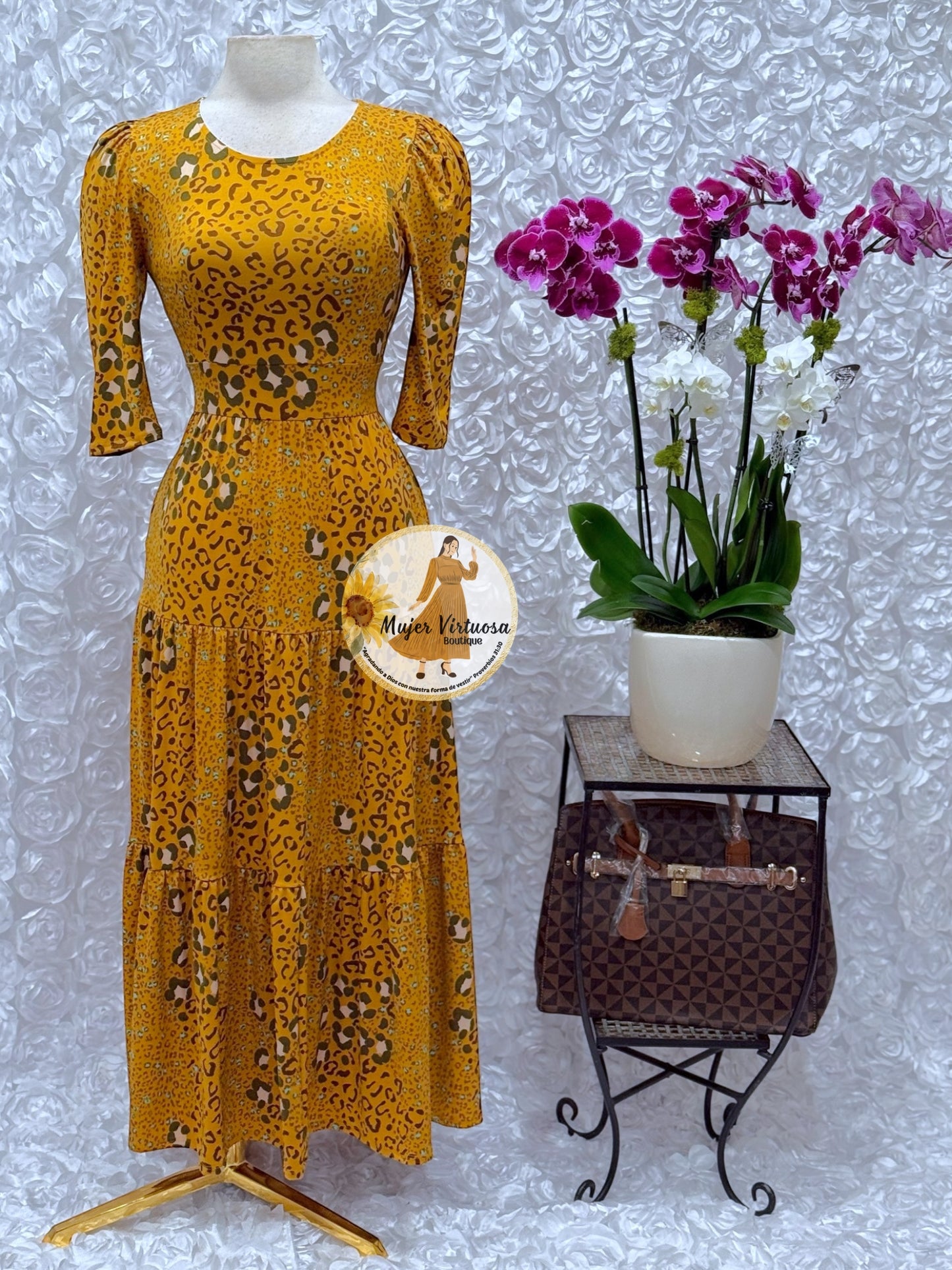 “Sunny days” Mustard Animal Print Dress