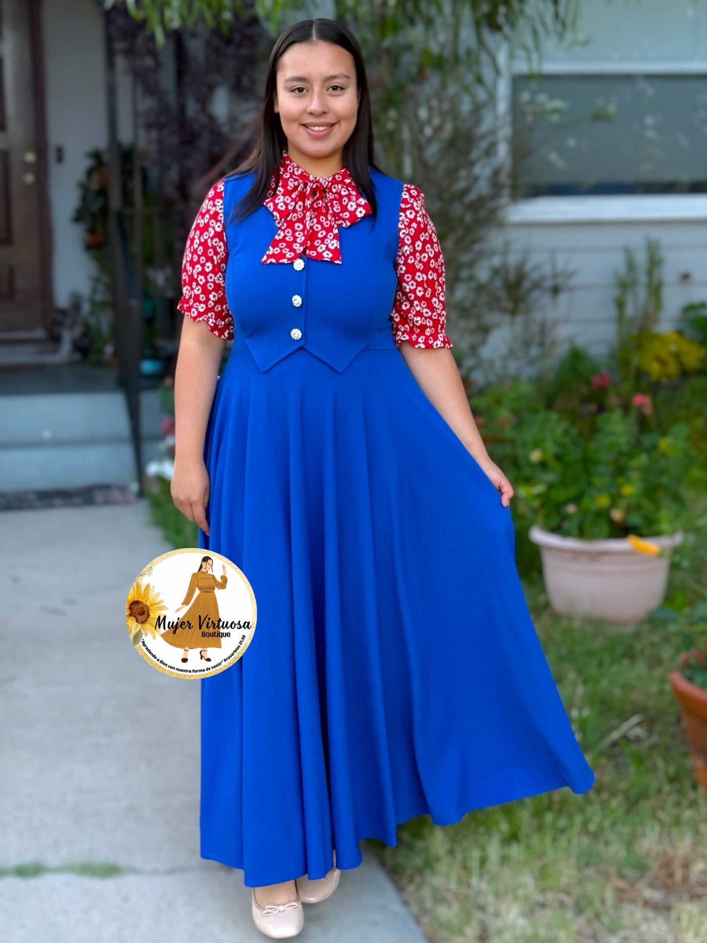 Sara Royal Blue Vest Overall