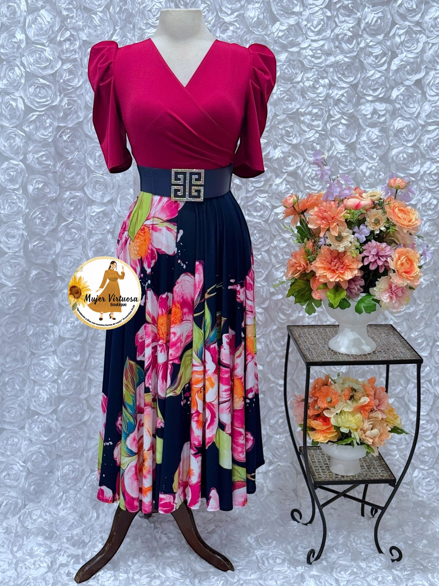 Suri Magenta Floral Dress