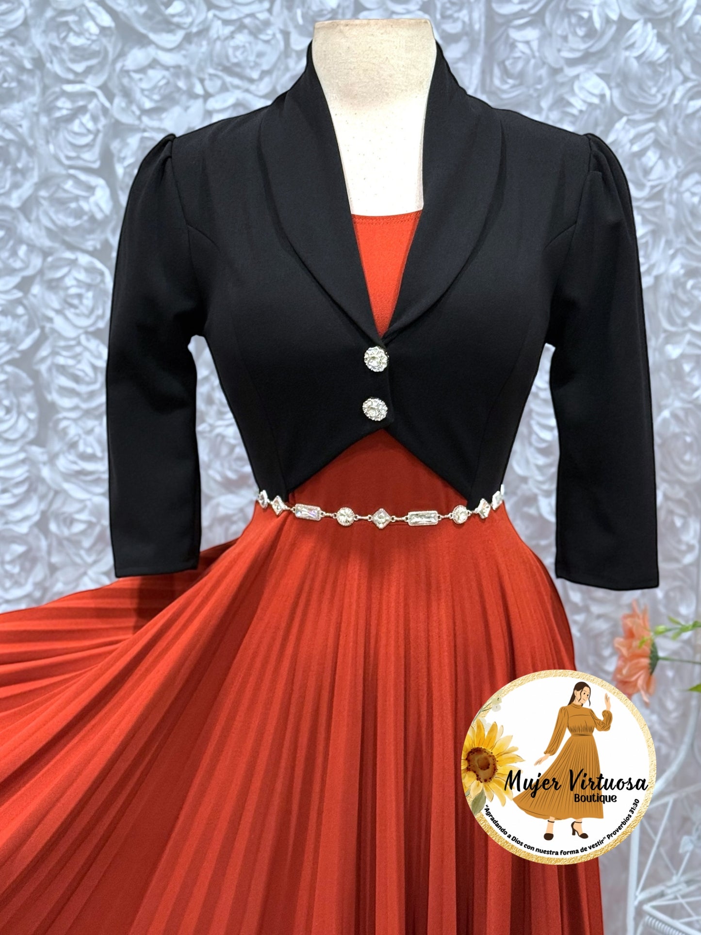 Emely Black & Rust Dress