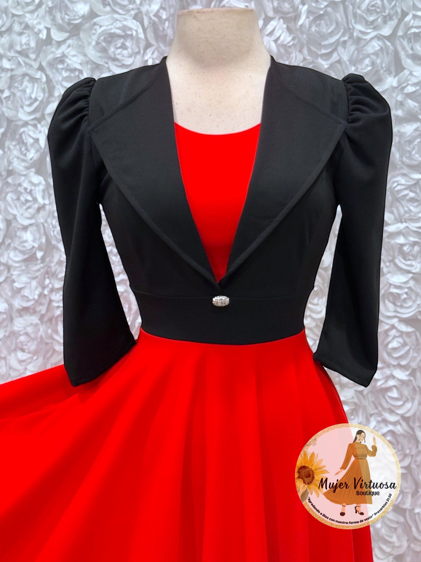 Astrid Black/Red Blazer Dress
