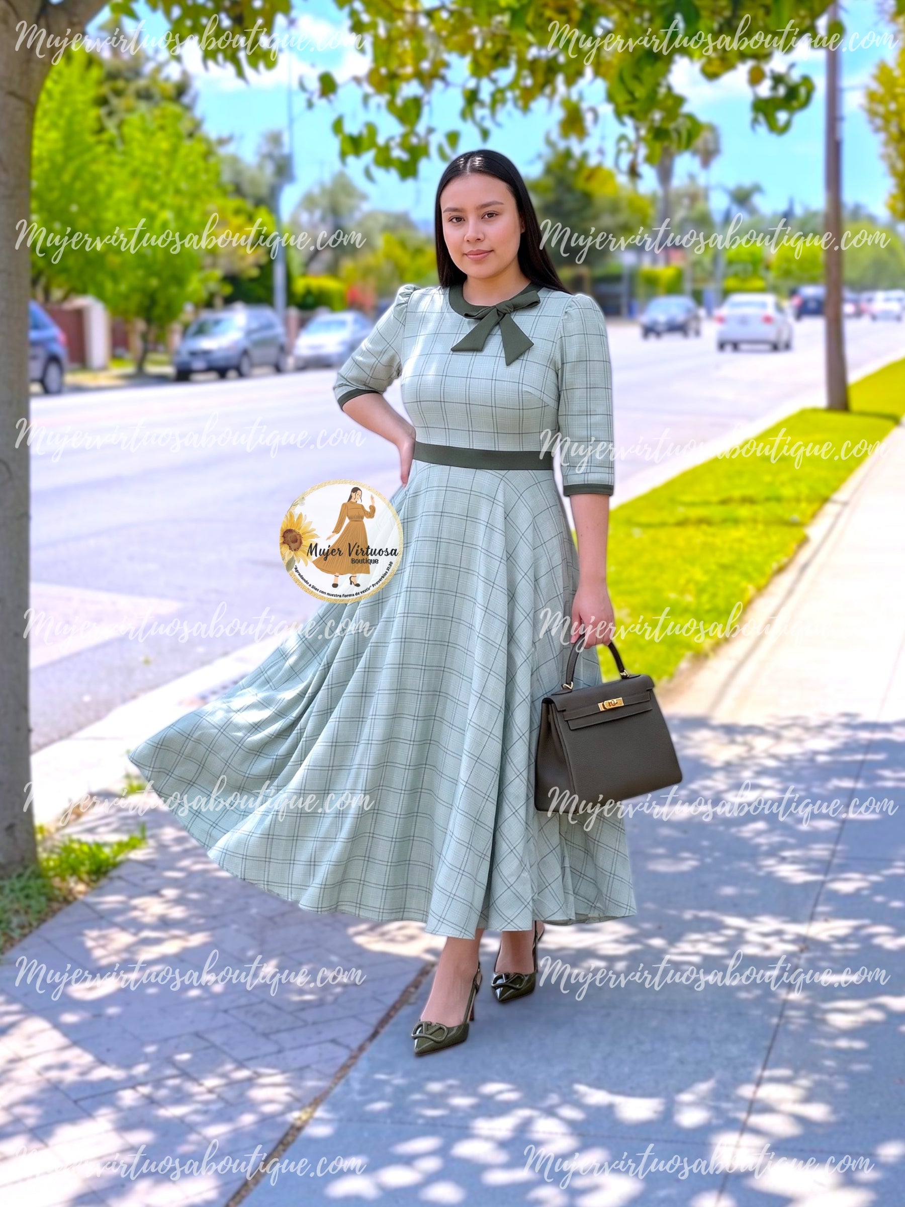 mint green bow dress Juliette Large Womens Linen Collection