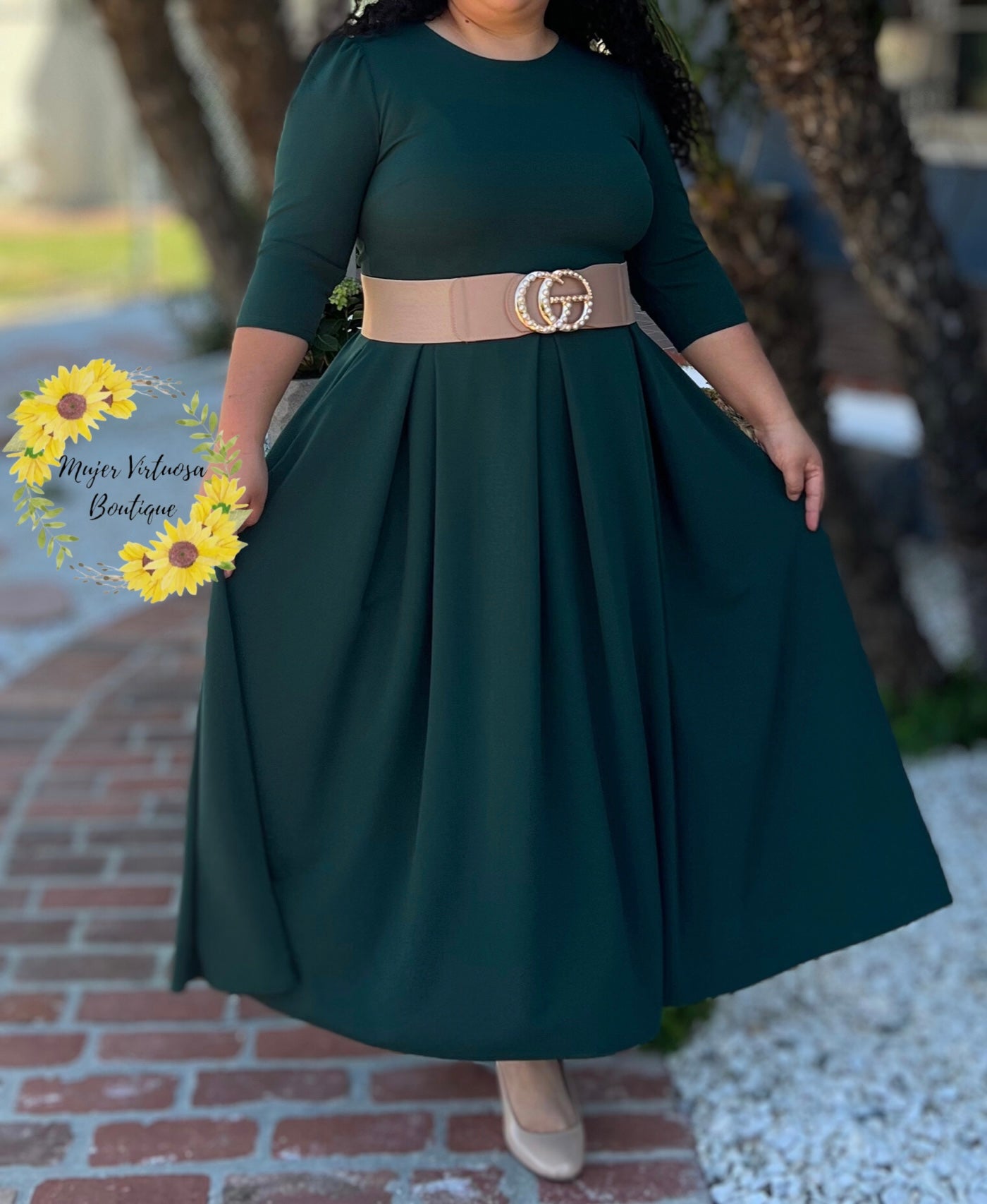 Alessia Hunter Green Dress (Paletoneado) Mujer Virtuosa Boutique Alessia Hunter Green Dress (Paletoneado) Mujer Virtuosa Boutique
