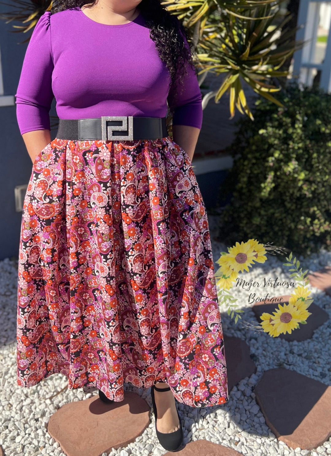 Daniela Purple Floral Dress