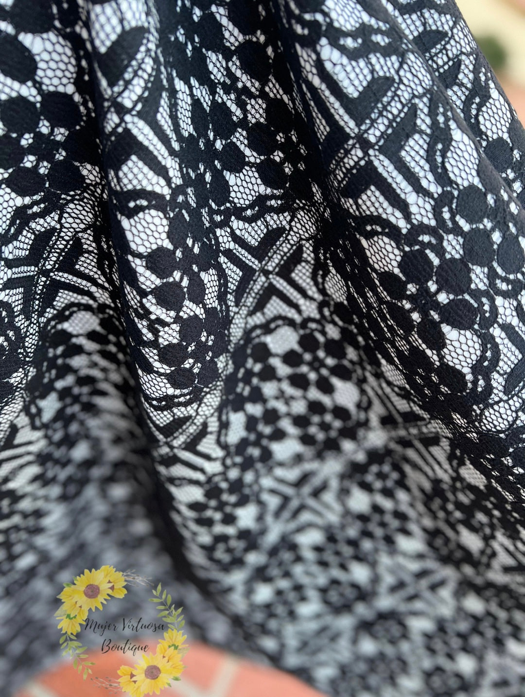 Susann Black Lace Floral Dress