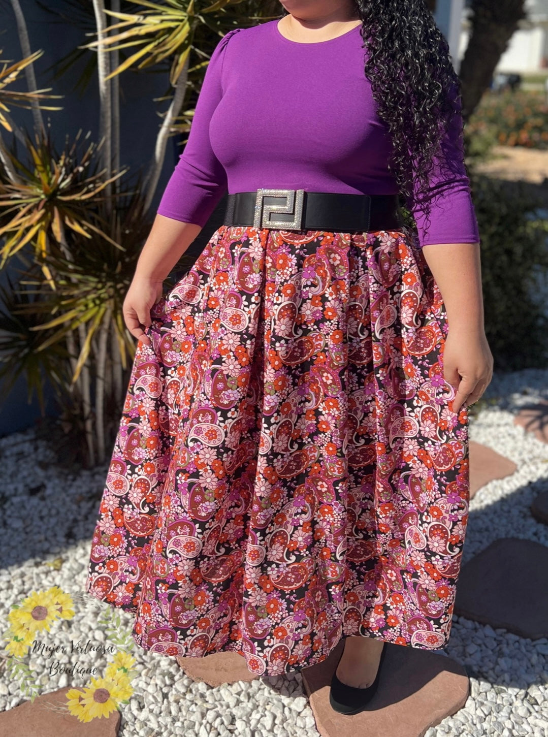 Daniela Purple Floral Dress