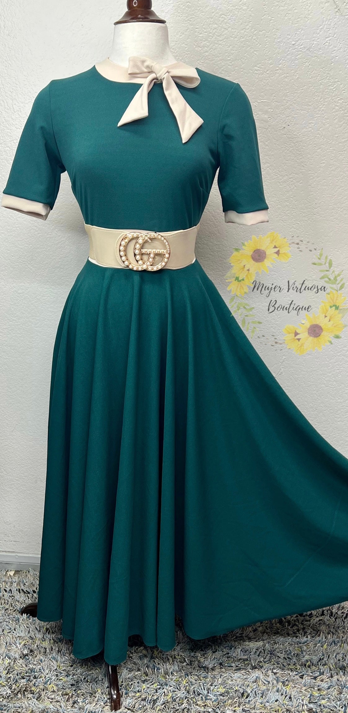 Vestido outlet verde vintage