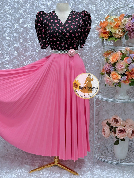 Jessica Black/Pink Floral Dress