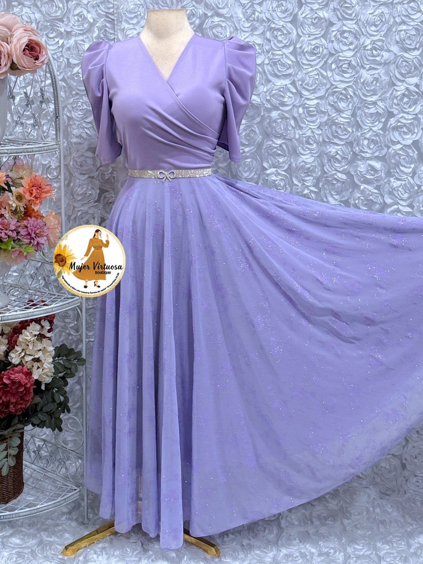Susan Lilac Mesh Dress