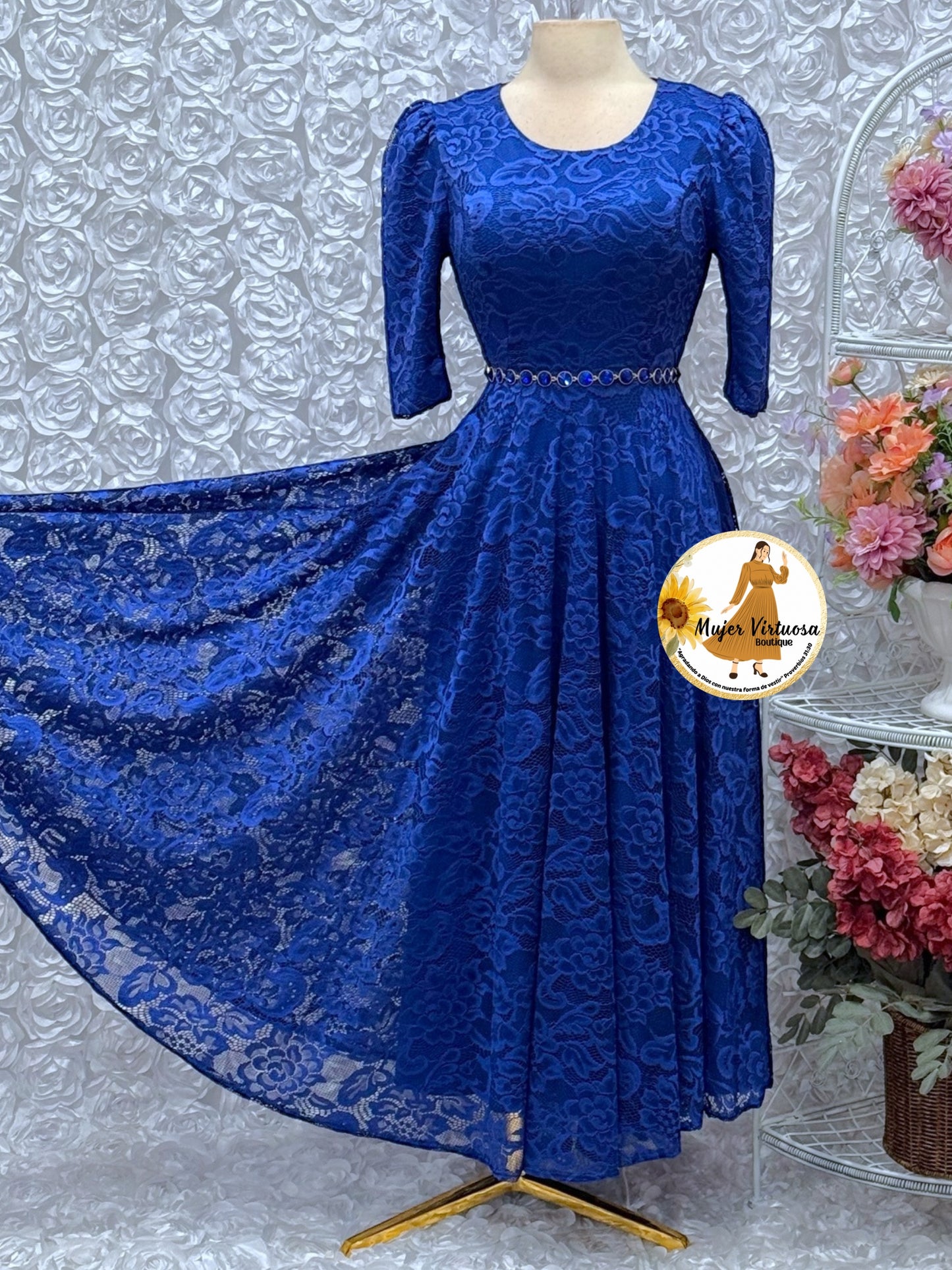 Camila Royal Blue Lace Dress