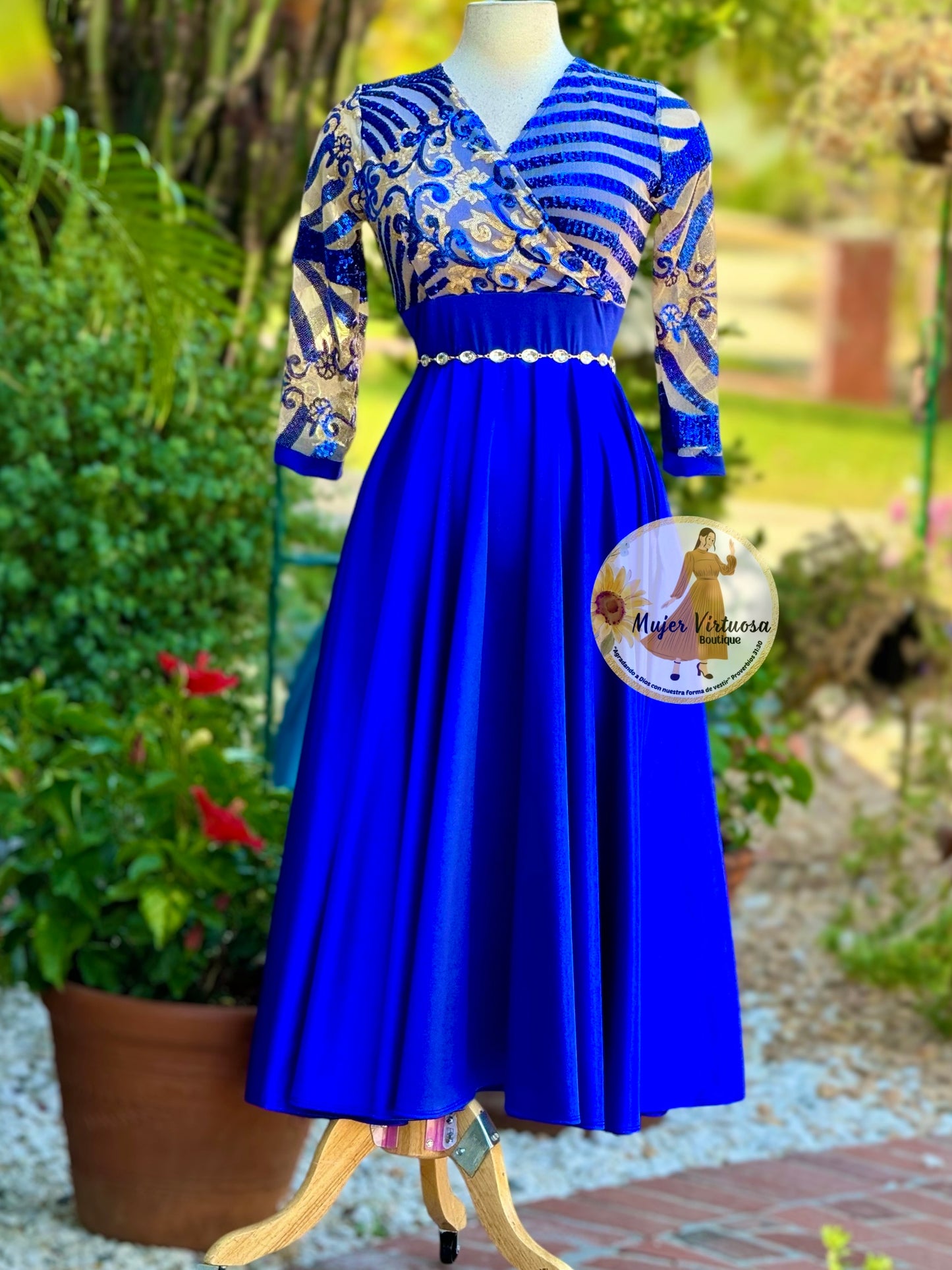 Cecilia Royal Blue Satin Dress