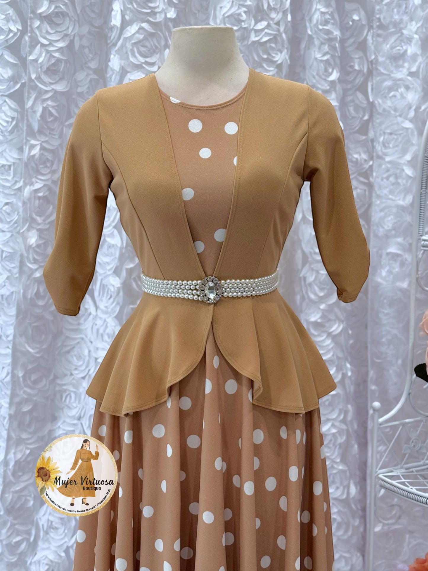Helena Mocha Polka Dot Blazer Dress