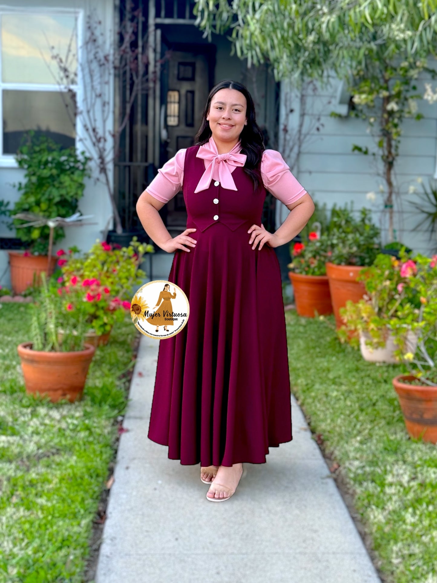 Sara Burgundy Vest Overall