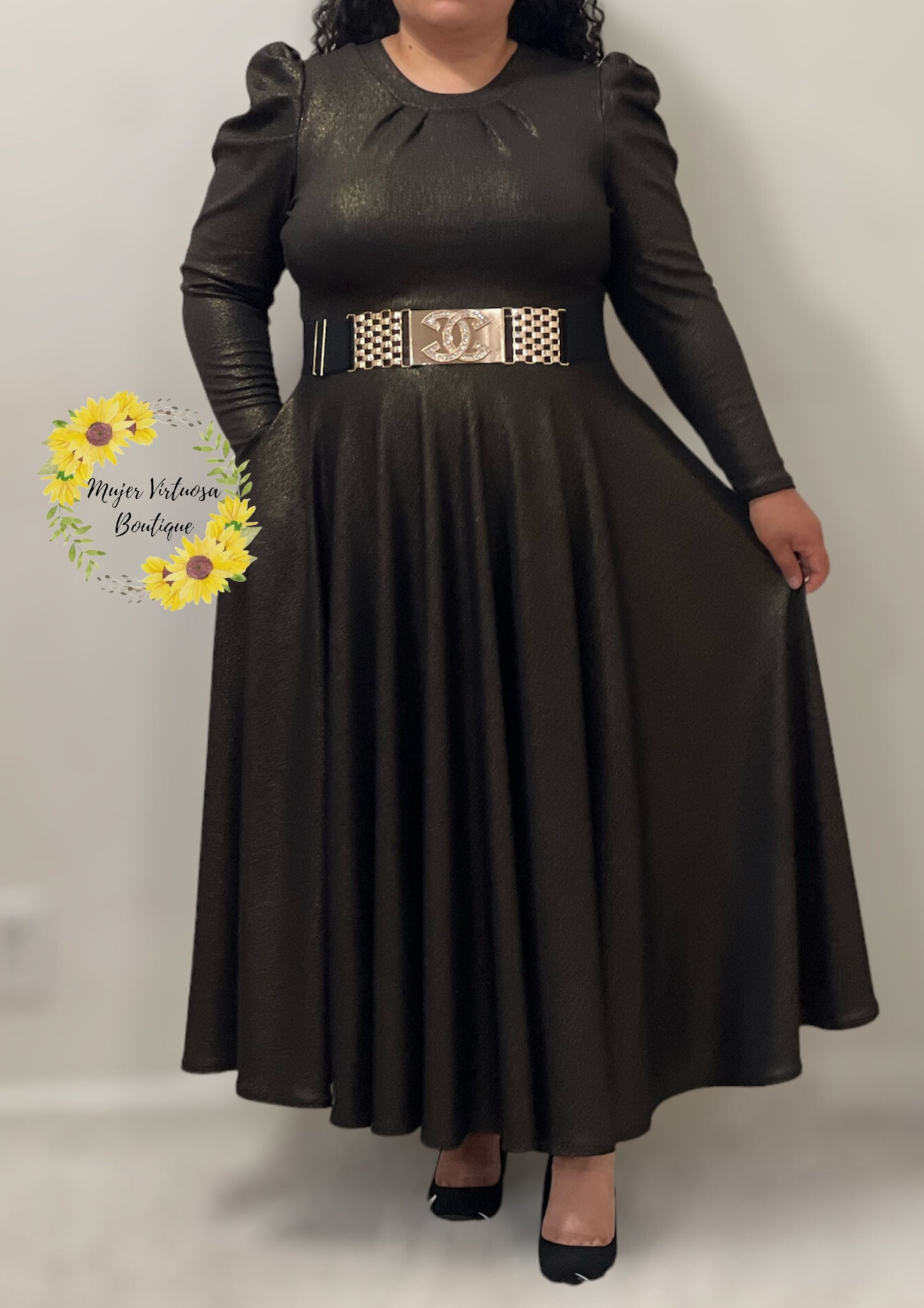 Eloisa Black & Gold Dress