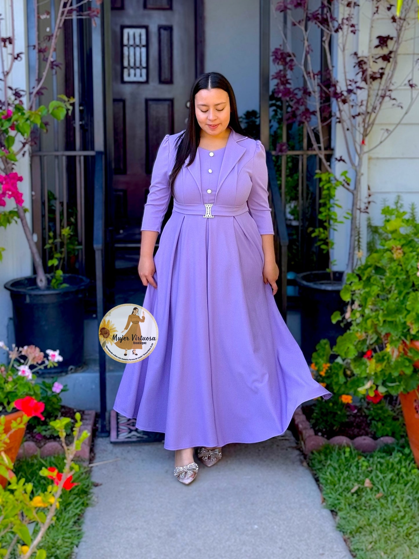 Mariana Lilac Pleats Dress