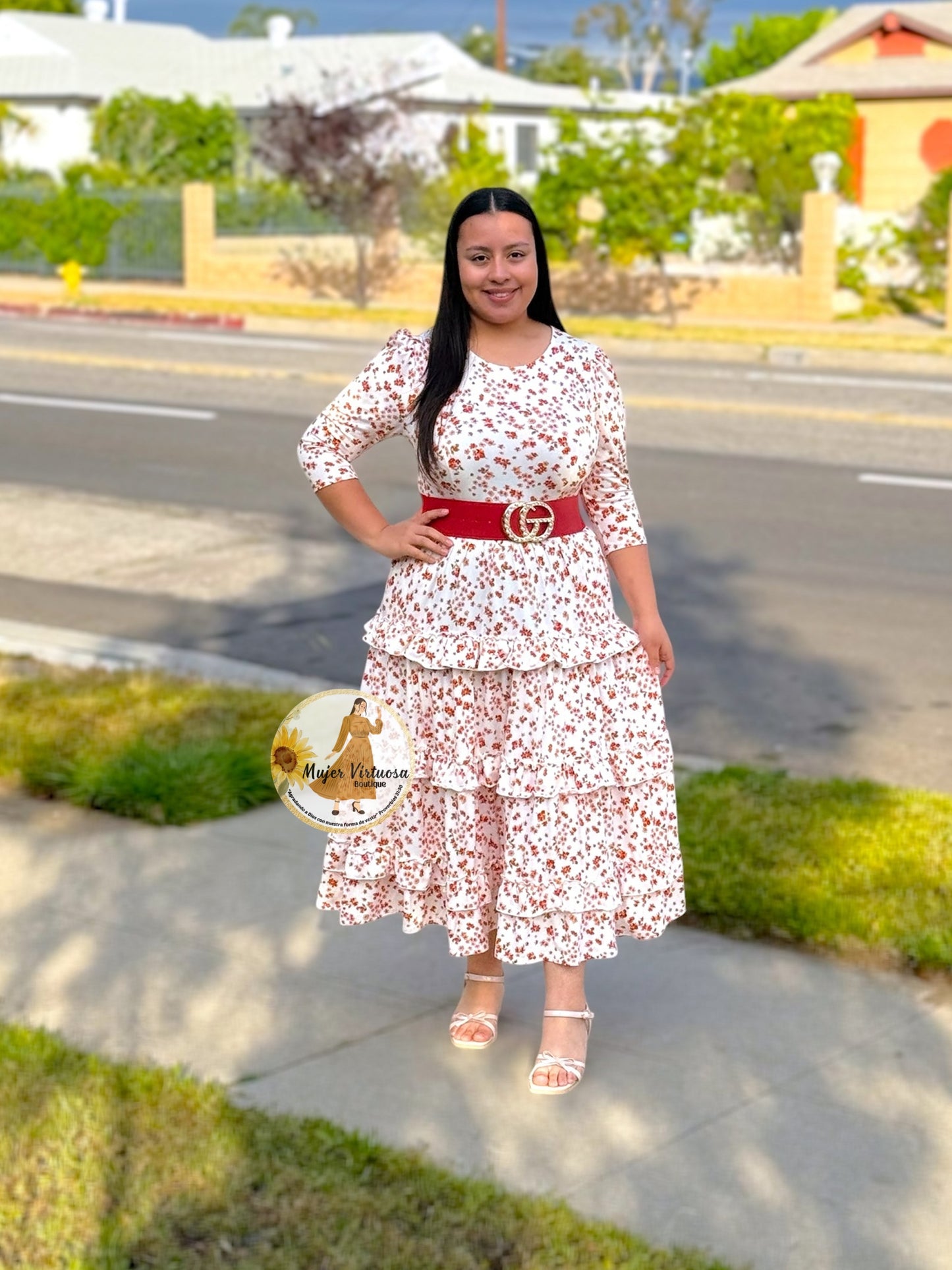 Leah White Floral Dress