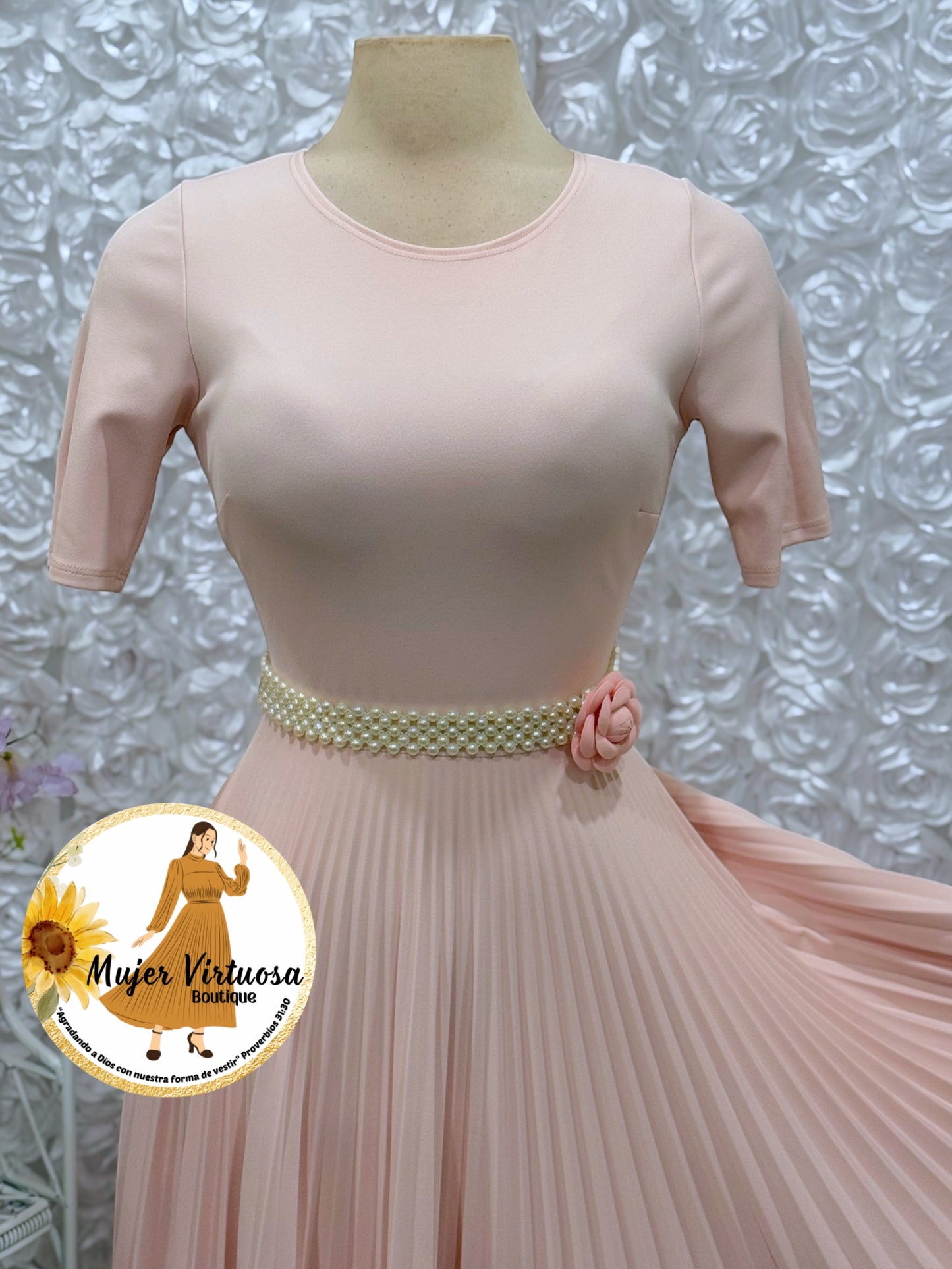 Baby Pink Pleated Dress