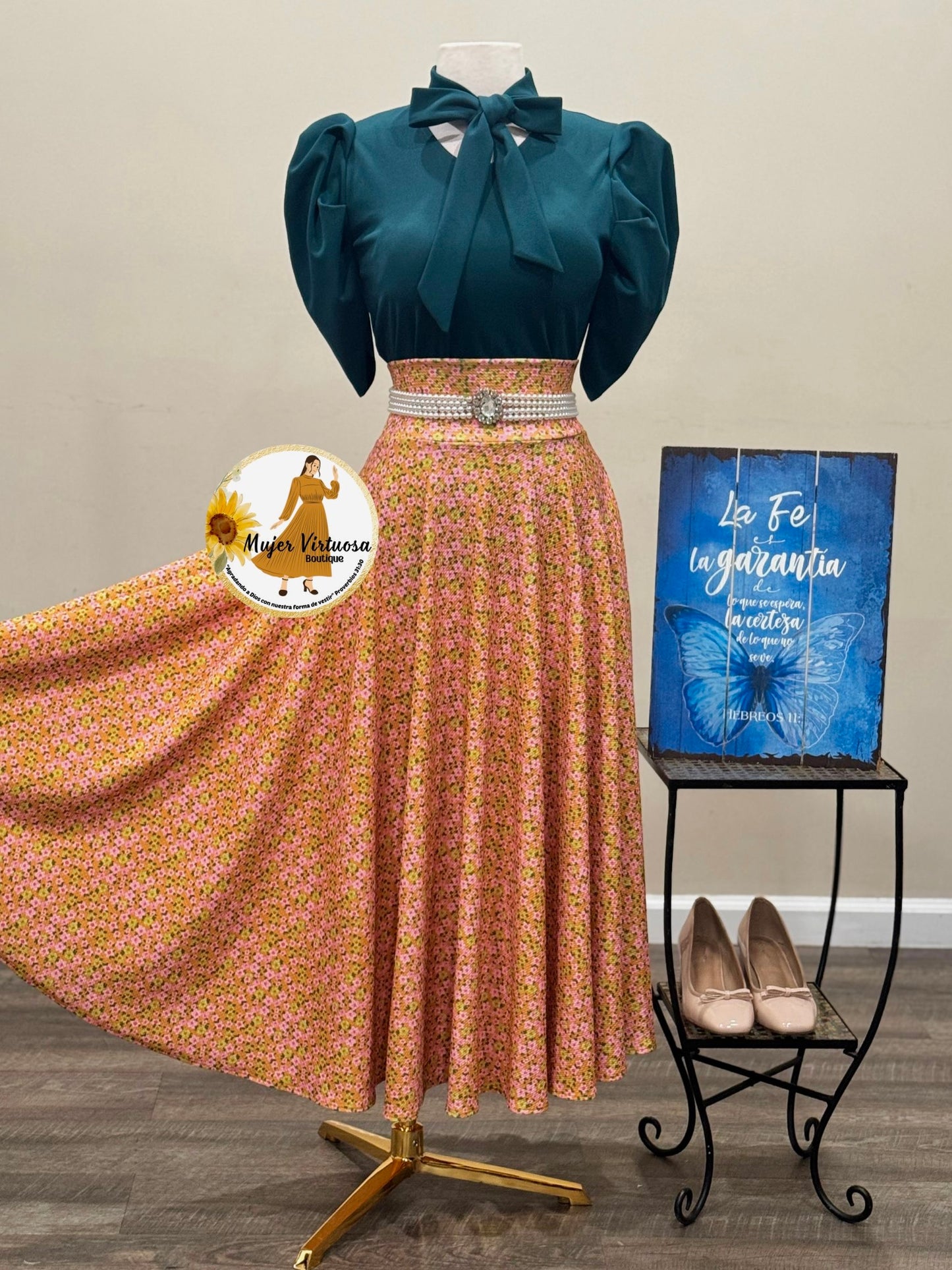 Mustard Floral Maxi Skirt