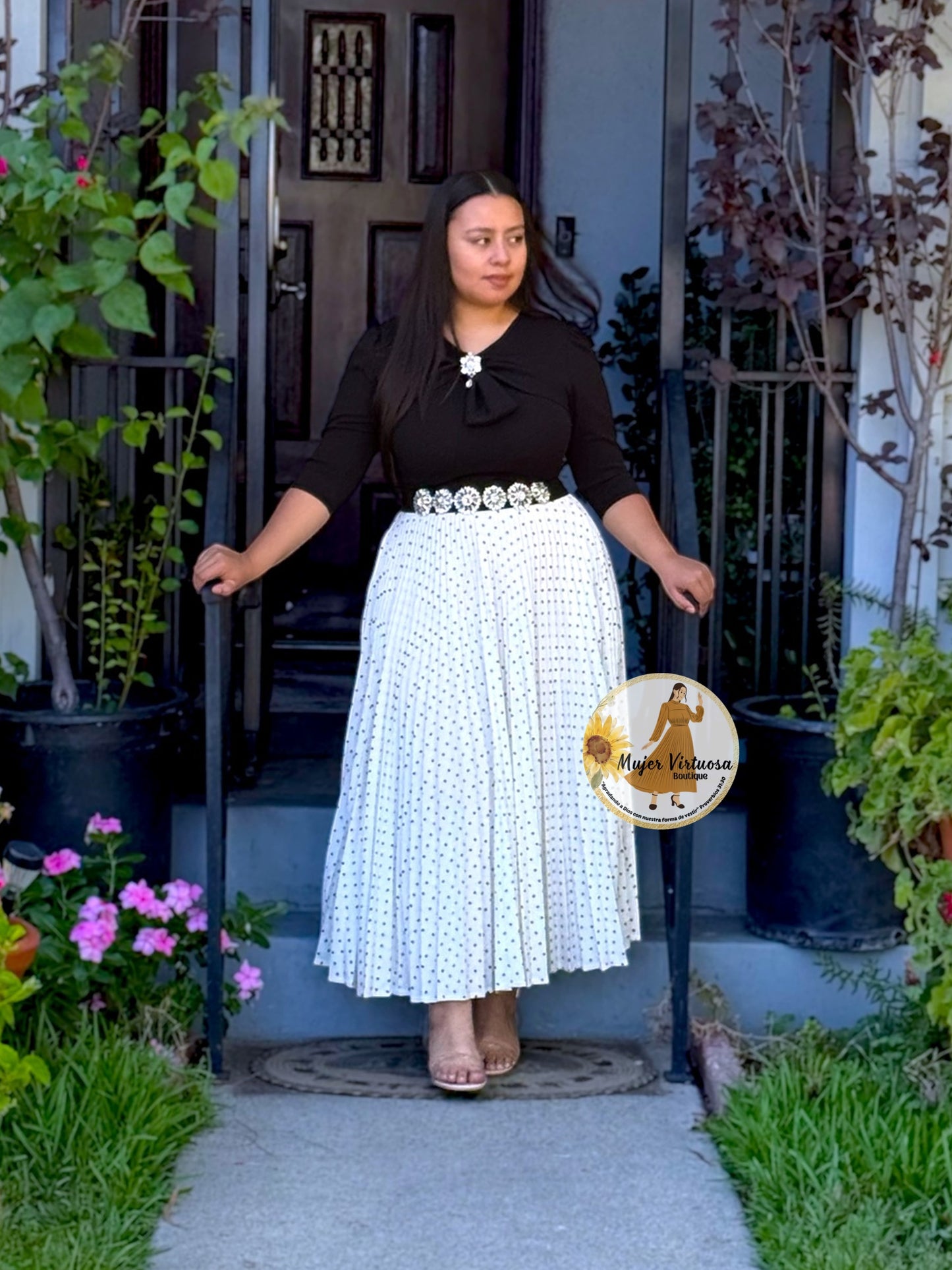 Berenice Black & White Polka Dot Dress