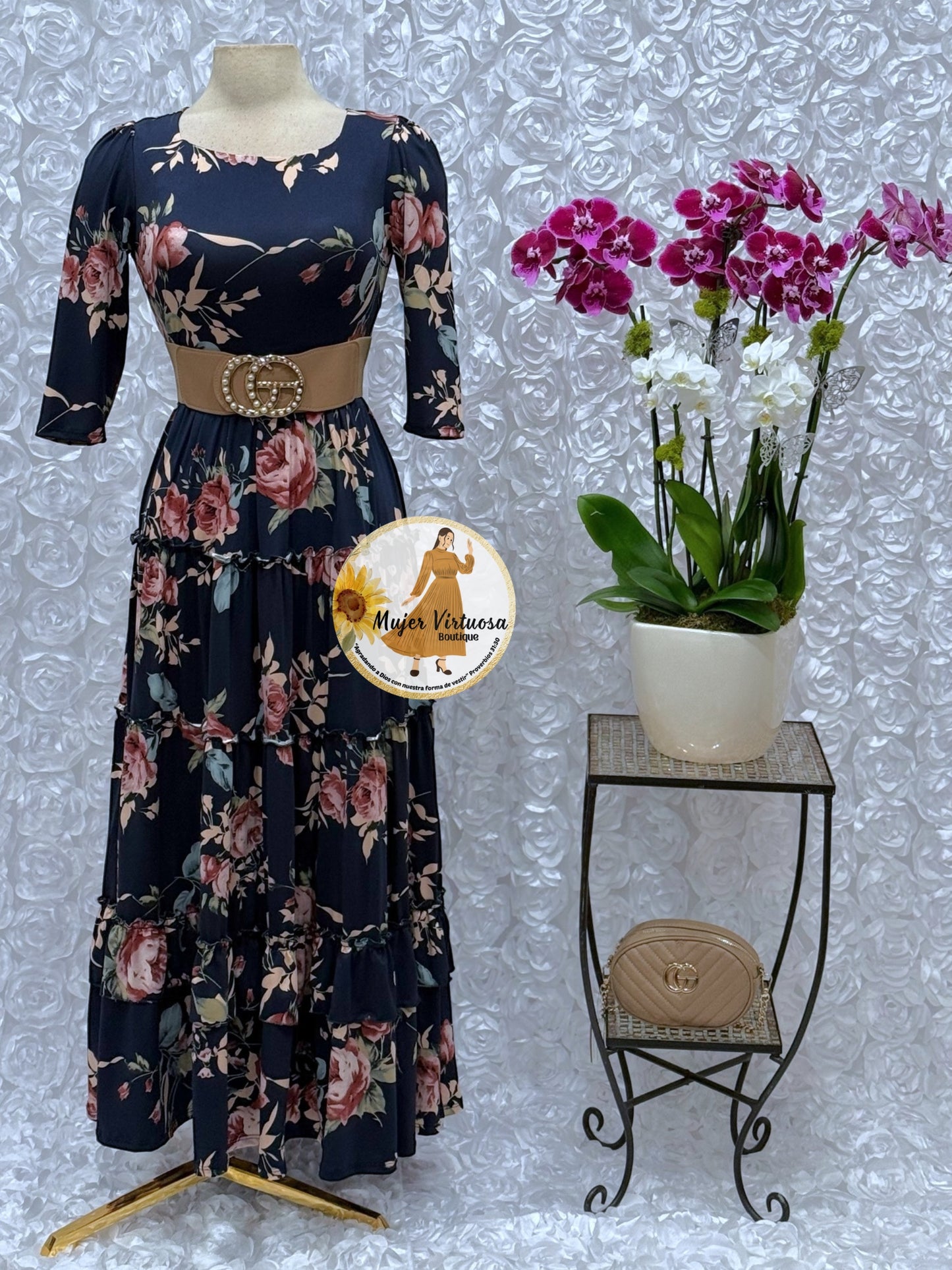 “Hello Summer” Navy Maxi Dress