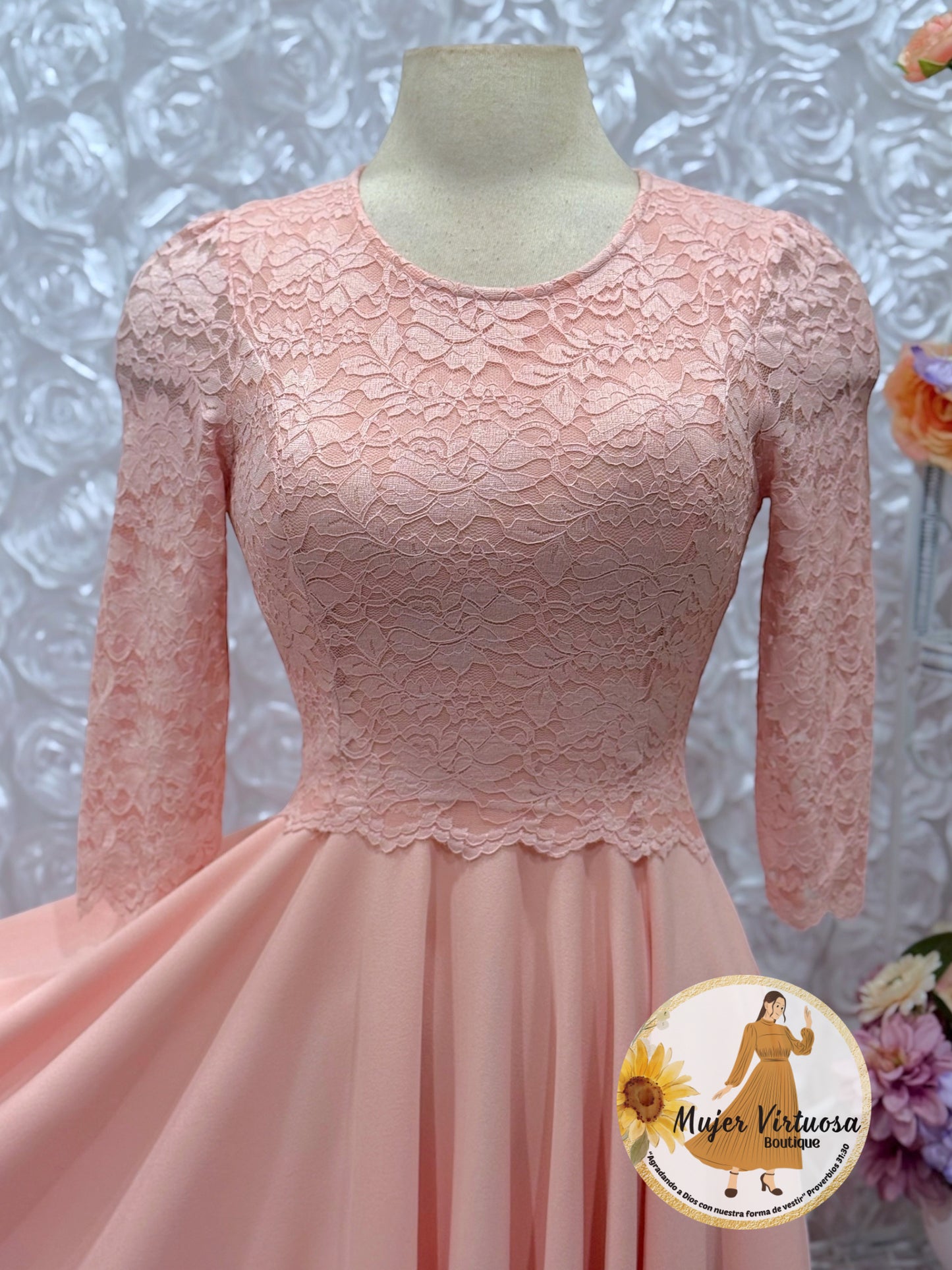 Lisa Rose Pink Lace Top Dress