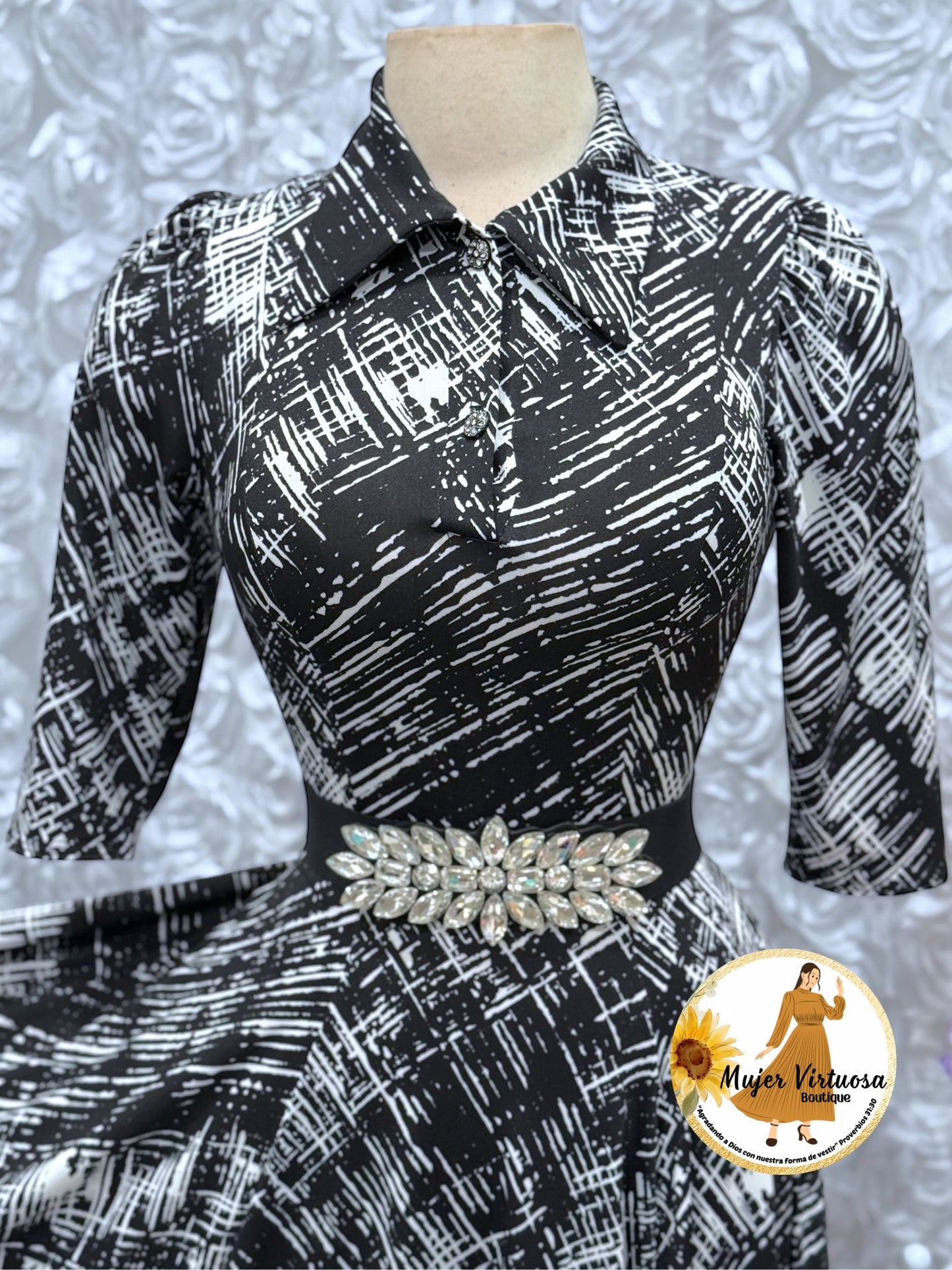 Minerva Black & White Dress