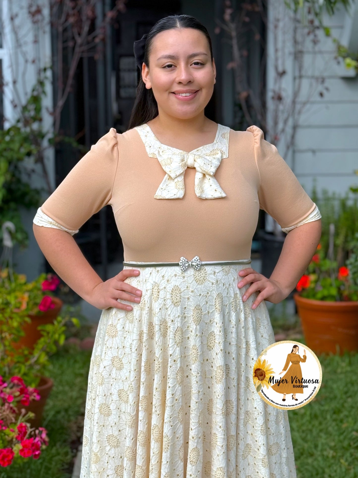 Madelyn Tan Bow Dress