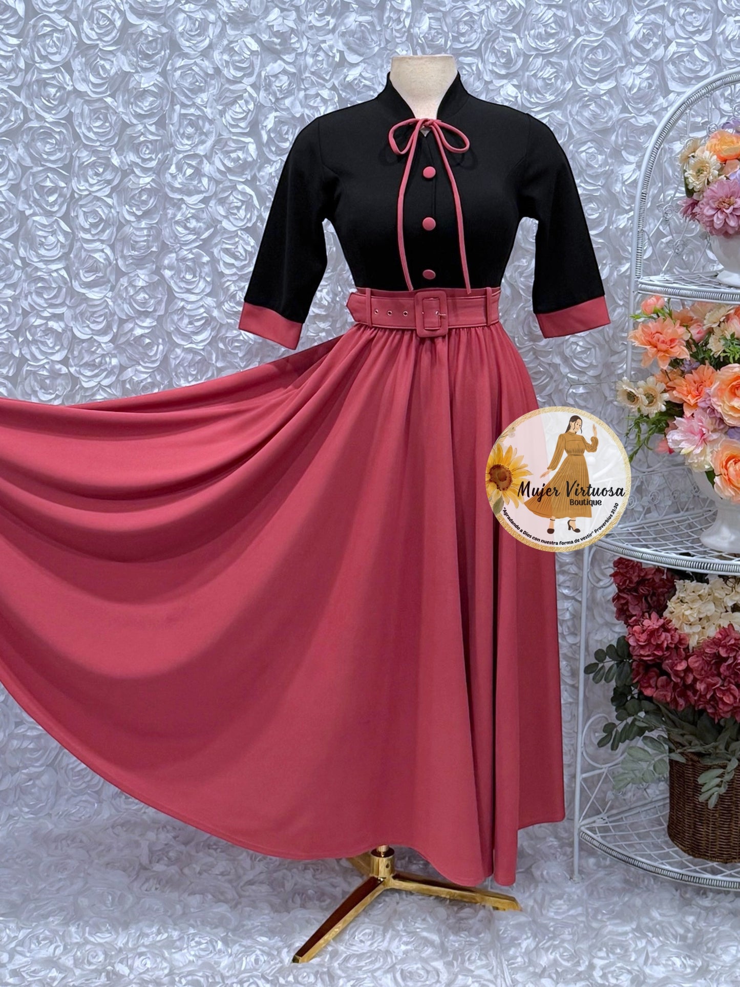 Maya Black & Rosa Viejo Dress