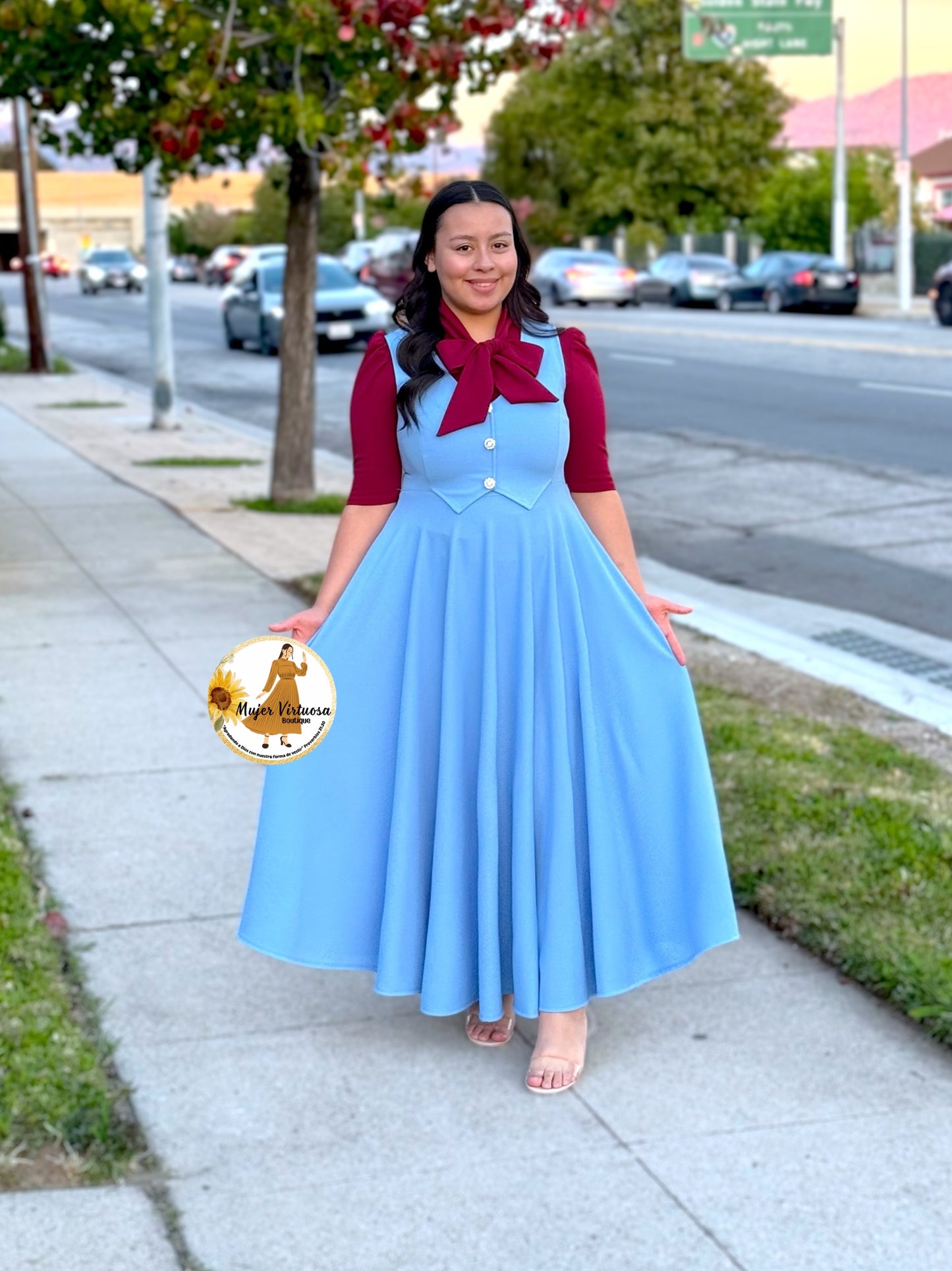 Sara Sky Blue Vest Overall