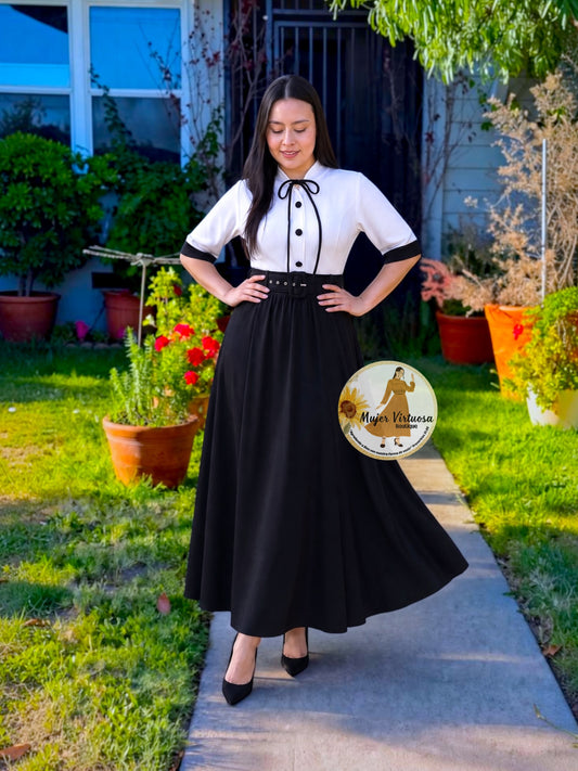 Maya White & Black Dress
