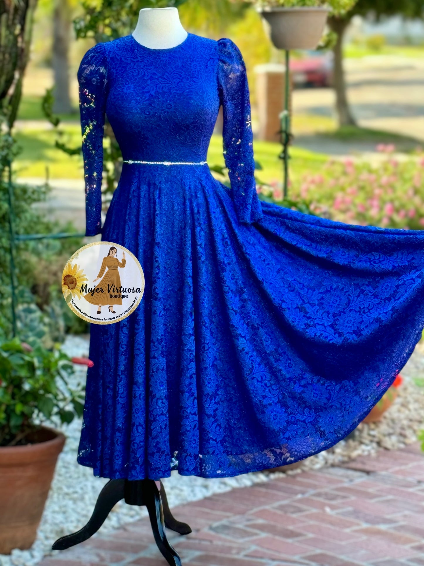 Valerie Royal Blue Lace Dress