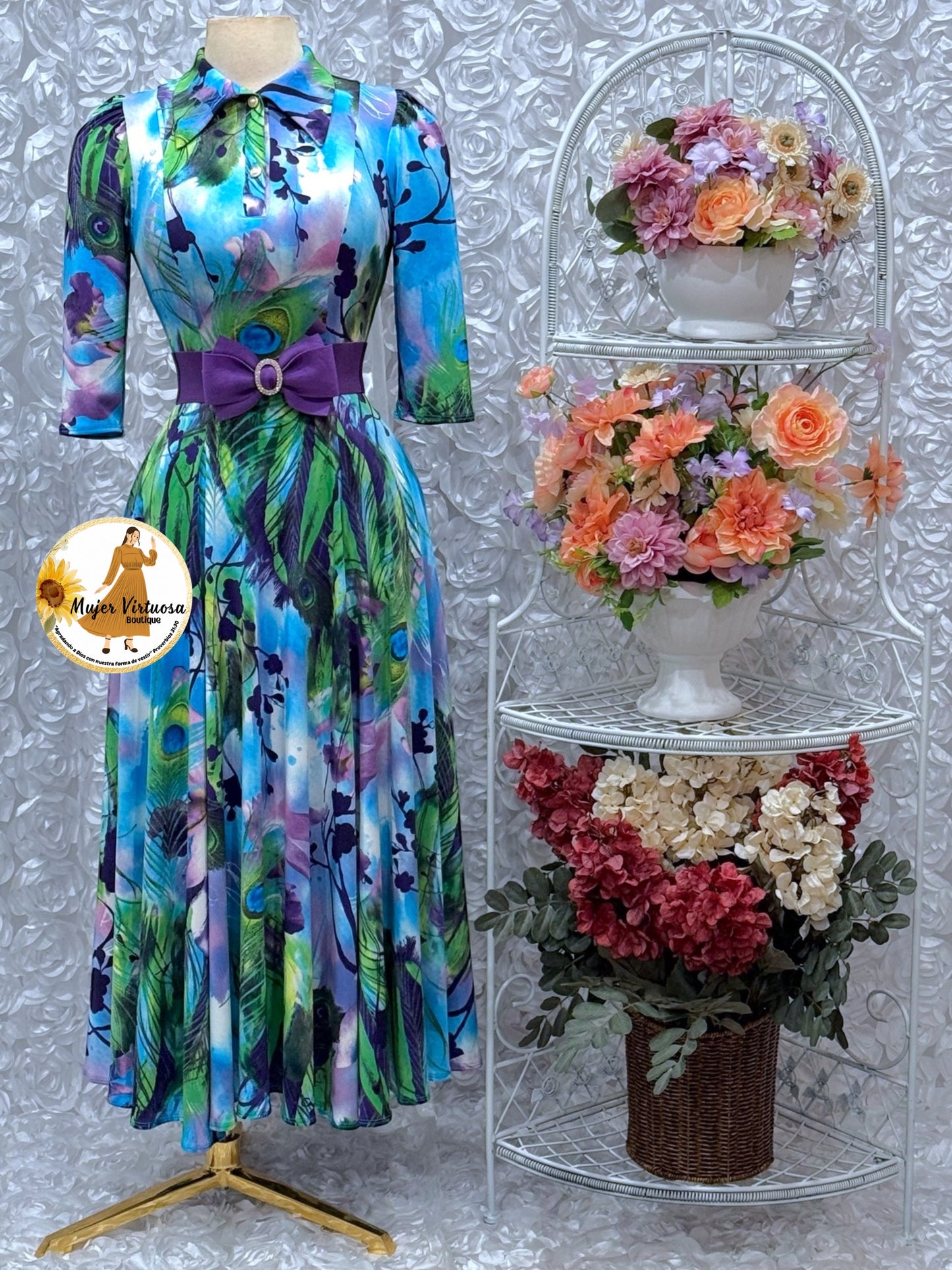 Minerva Aqua & Purple Dress