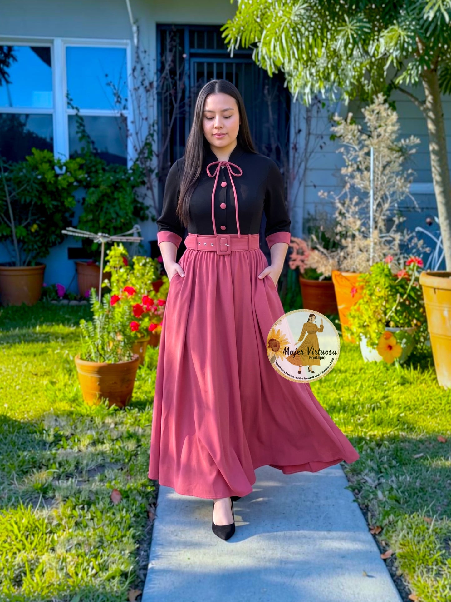 Maya Black & Rosa Viejo Dress