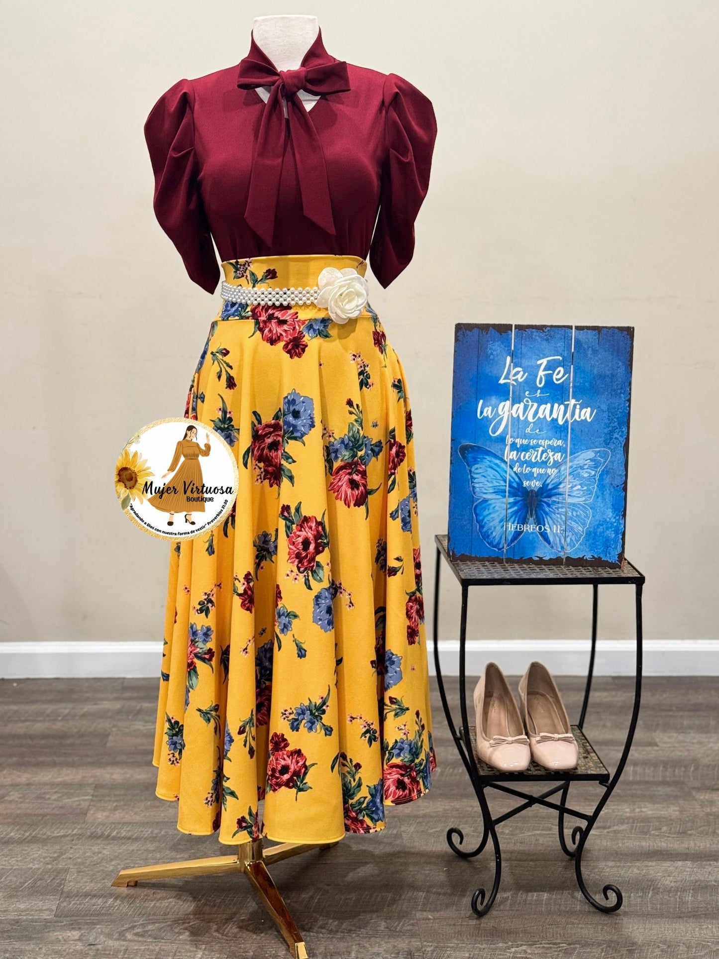 Ambar Yellow Floral Maxi Skirt