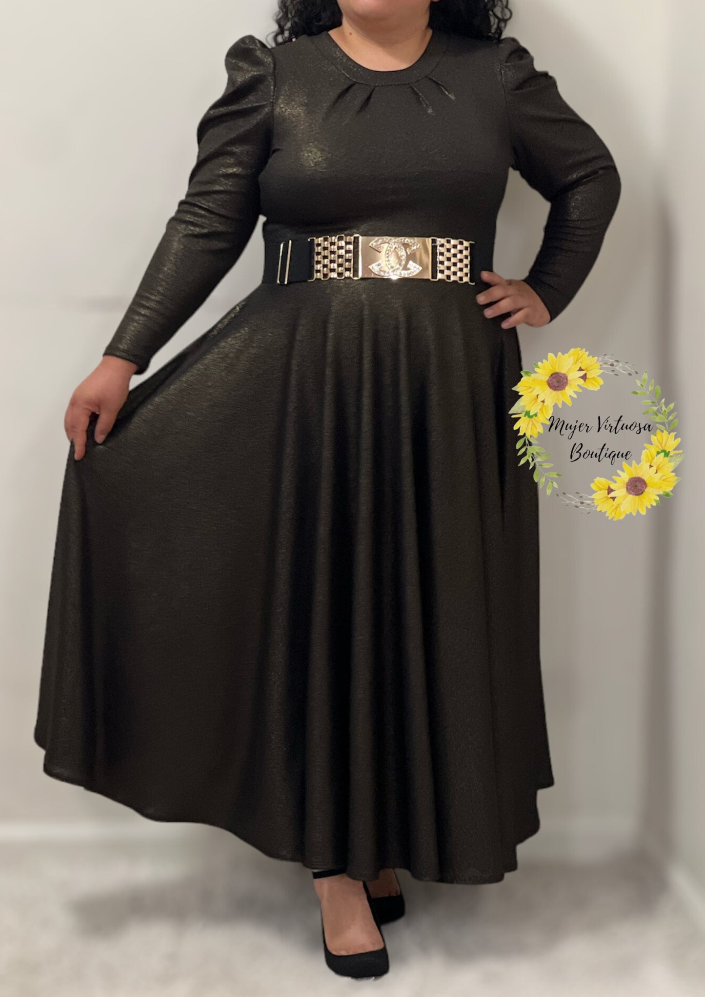 Eloisa Black & Gold Dress