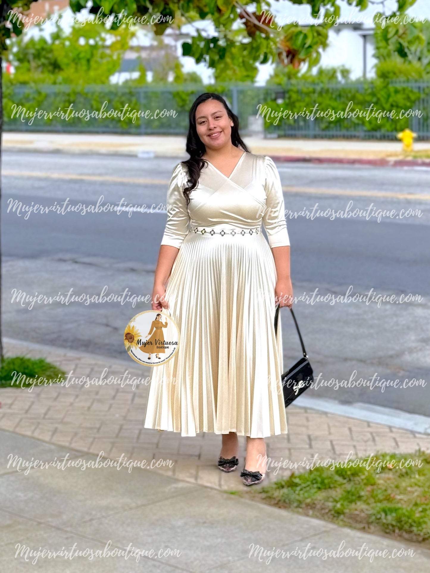 Celine Perla Satin Dress