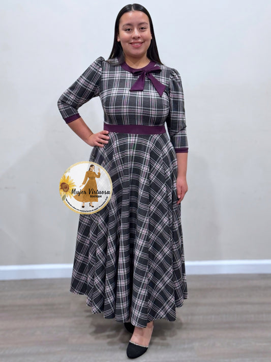 Juliette Uva/Black Plaid Dress