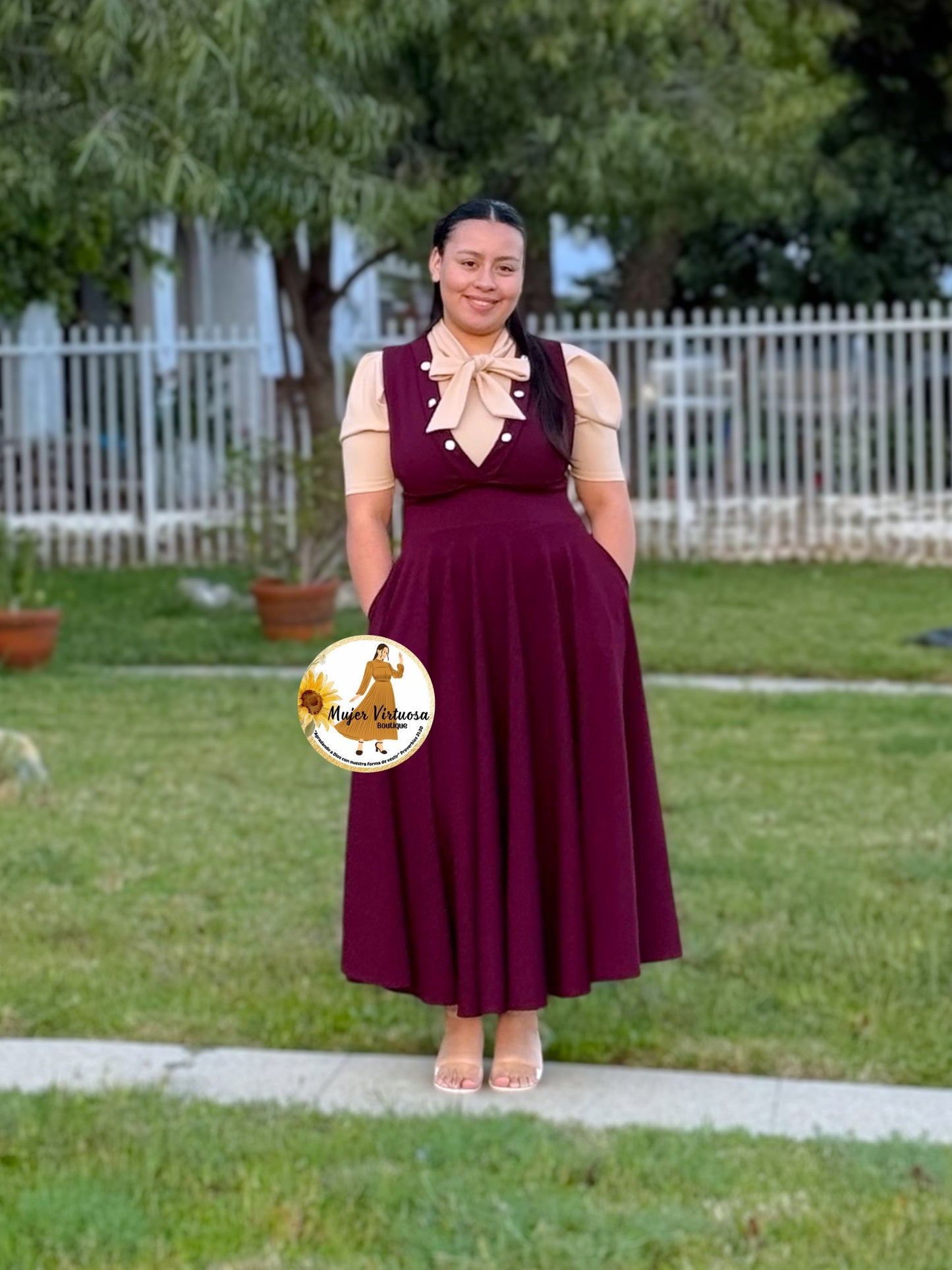 Leyda Burgundy V-Neck Overall