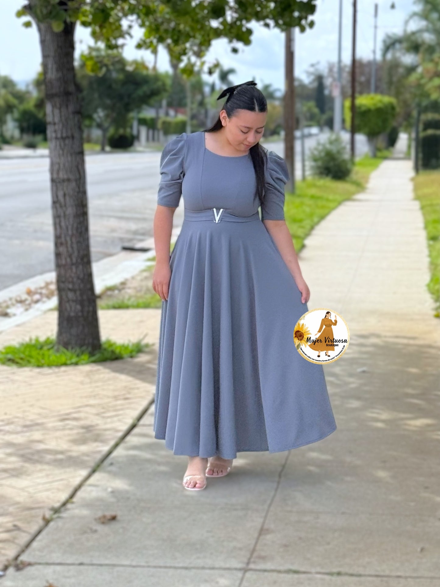 Lily Grey Maxi Dress