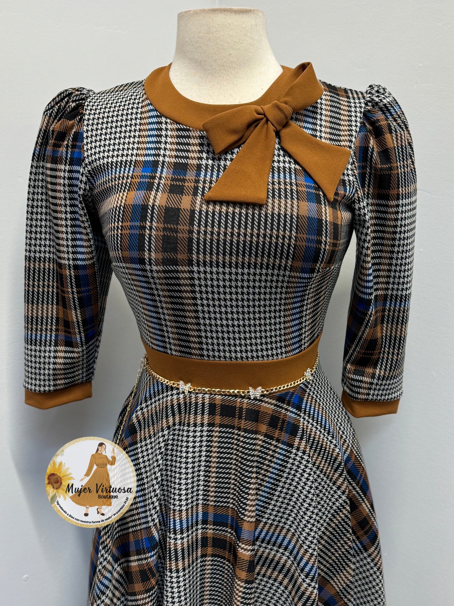 Juliette 3 Colors Retro Plaid Dress