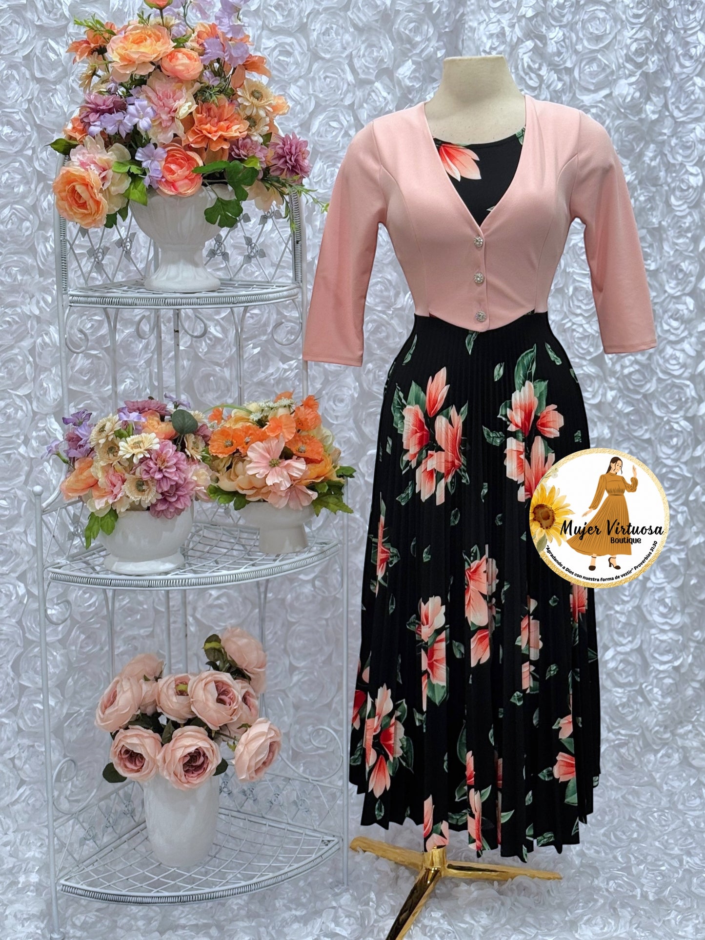Maggie Baby Pink/Black Blazer Dress
