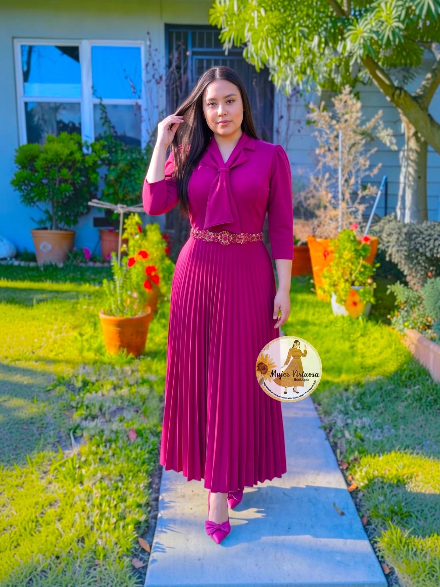 Evelyn Magenta Sailor Dress
