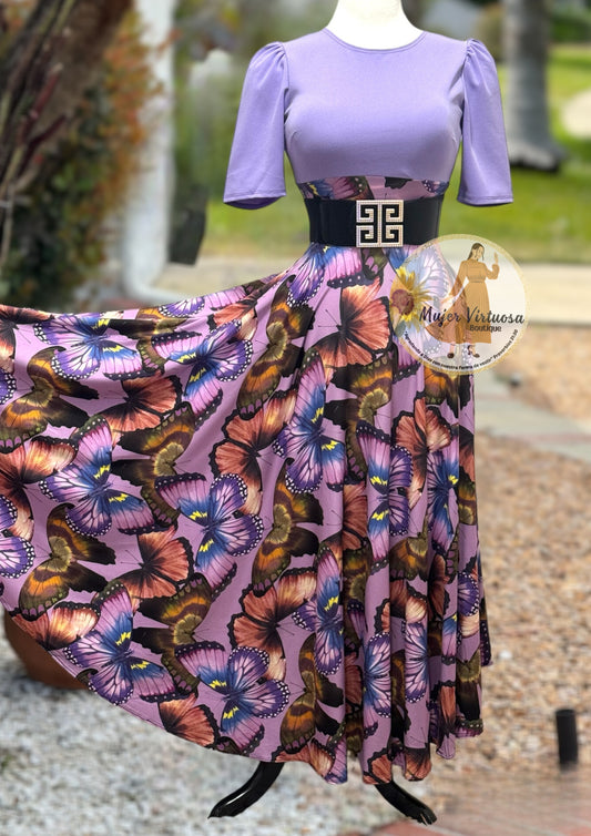 Eliana Lilac Butterfly Dress