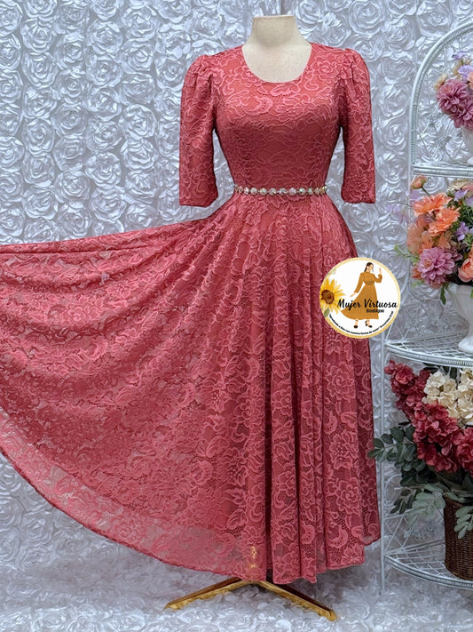 Camila Rosa Viejo Lace Dress